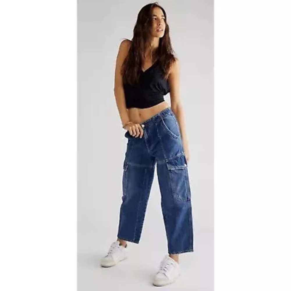 Free People Blue Boyfriend Jeans
